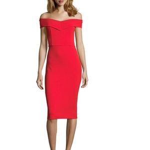 ECI Off the Shoulder Sheath Dress